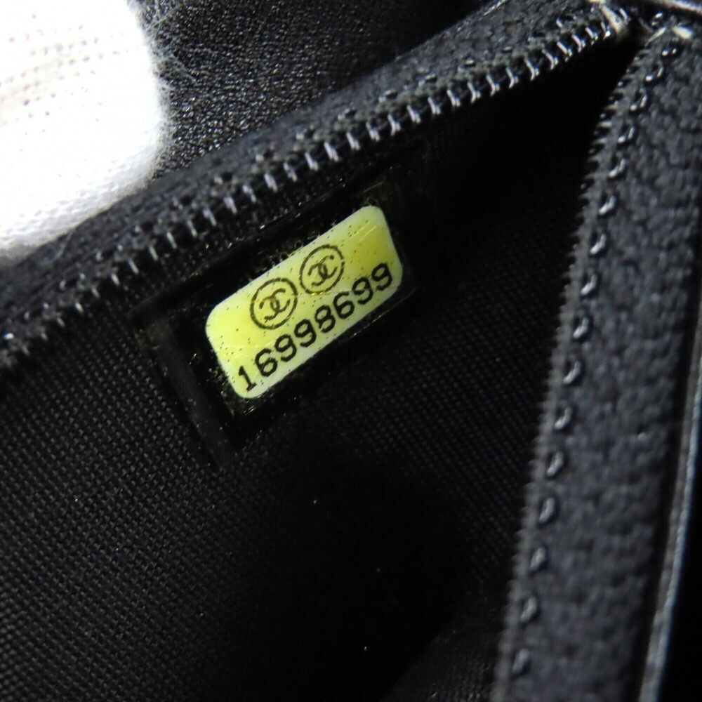 CHANEL Vintage Black Leather Logo Pouch - Picture 10 of 12